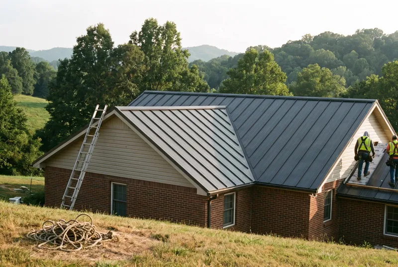 Standing seam metal roof on a Knoxville area home (sample photo)